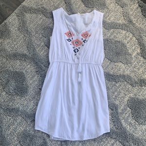 White dress with bead detail